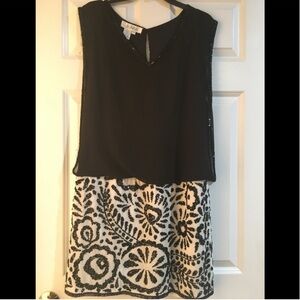 J Kara Black Beaded Sequin Blouson Cocktail Dress 14